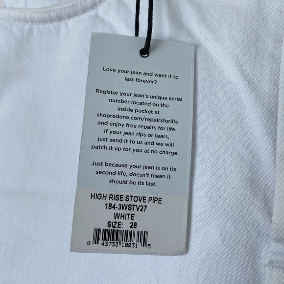 RE/DONE High rise Stove Pipe Jeans size 28 NWT - Picture 5 of 8